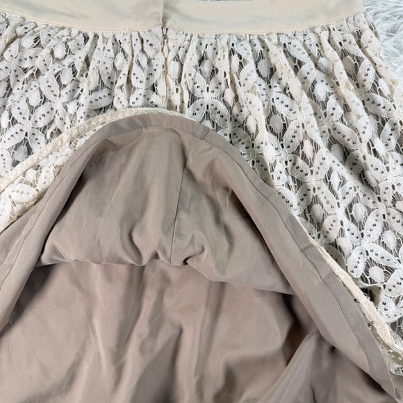 Garnet Hill Cream Lace Overlay Flowy Skirt Women's 10 Whimsical Romantic Fairy - Picture 6 of 12
